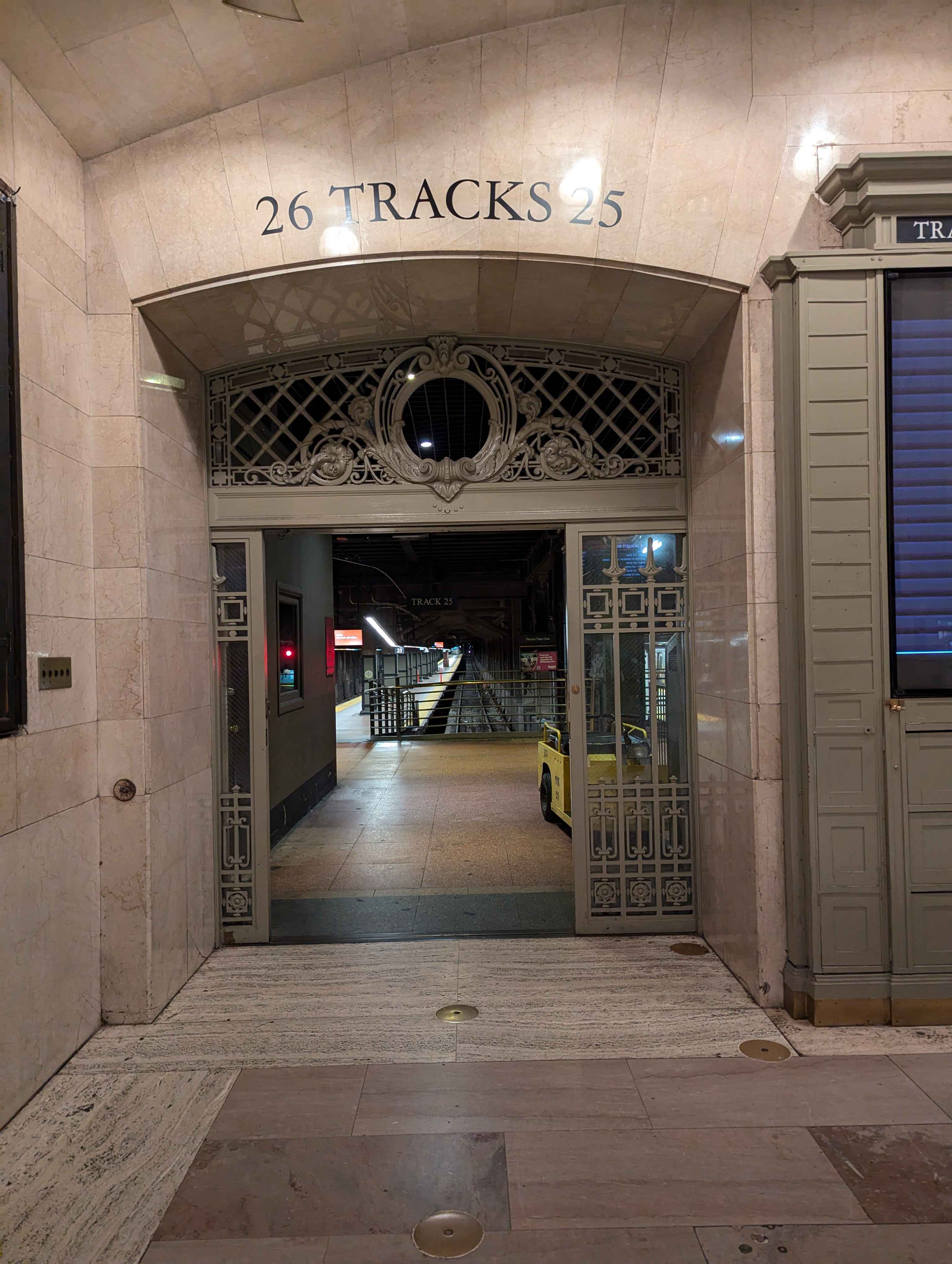 The entrance to one of the train platforms