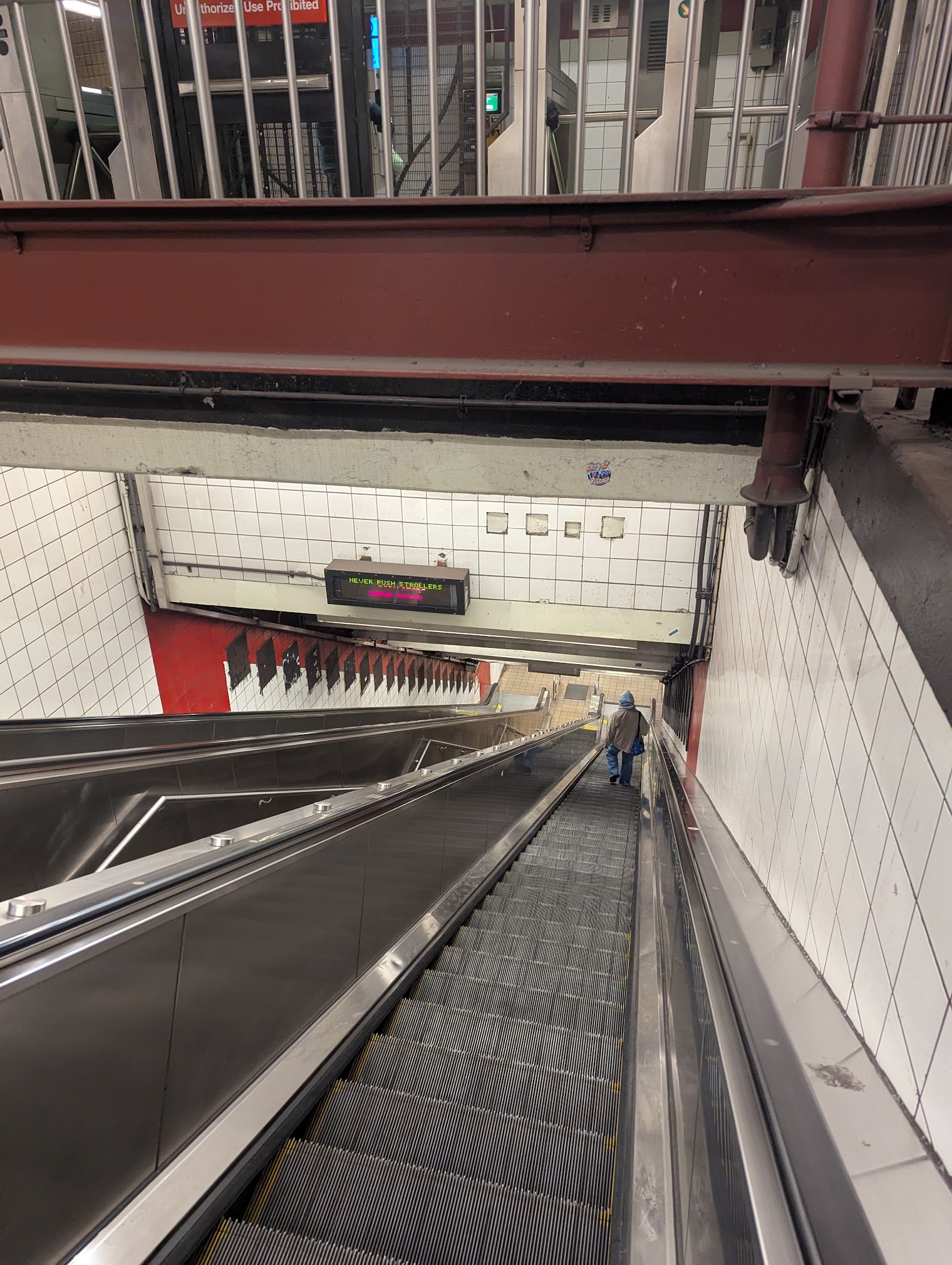 We walked a few blocks away from the crowds so we could find a subway station that wasnt too busy