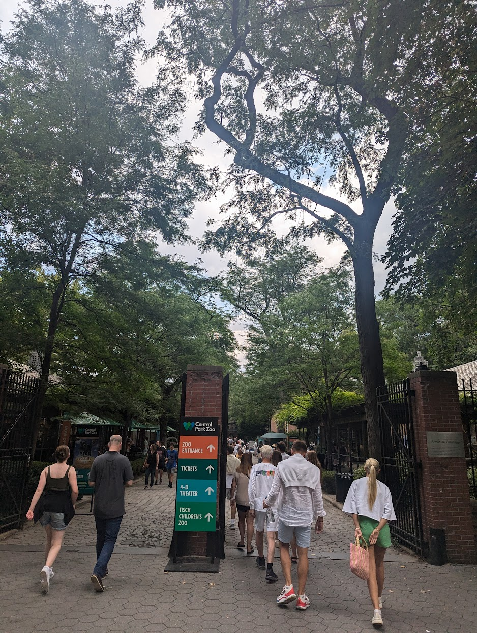 Here is the entrance to the zoo in central park.