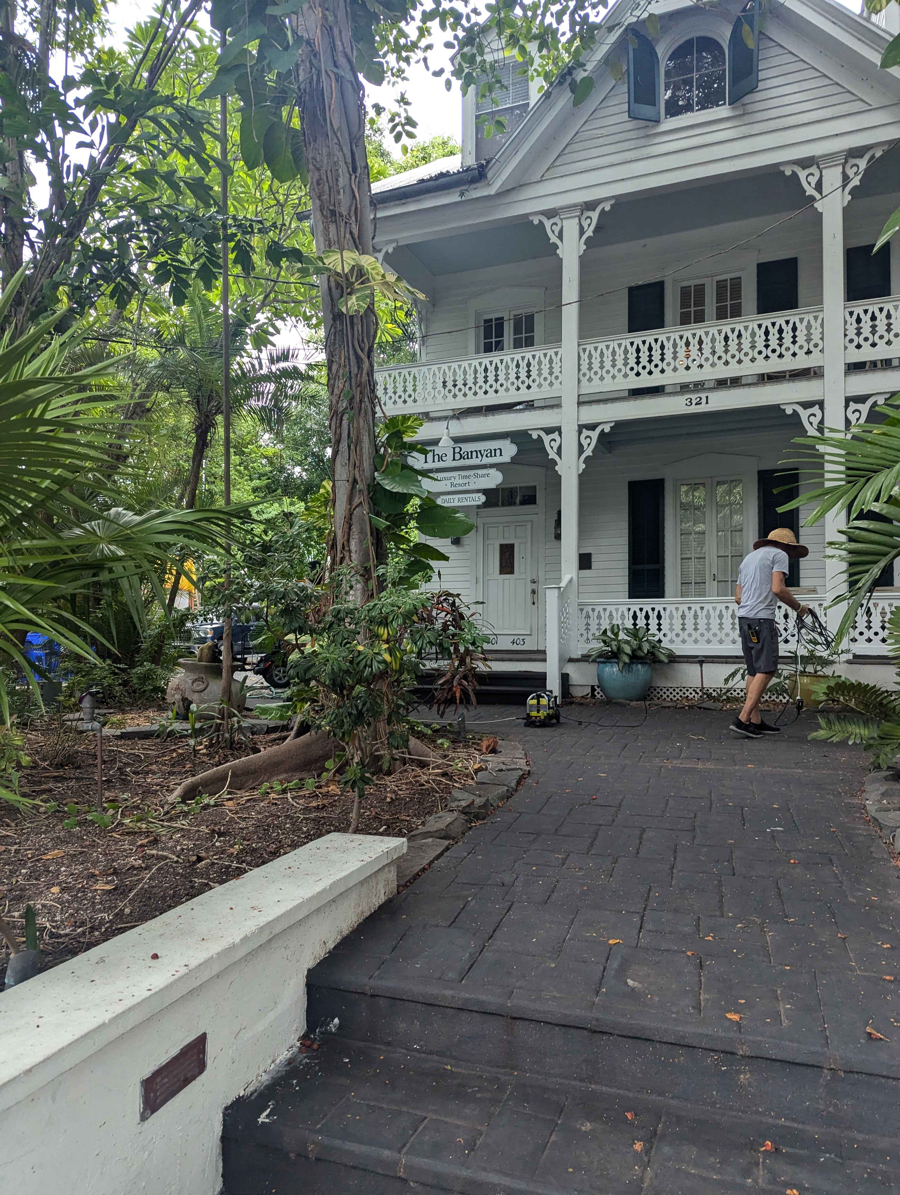 The front of the Hemingway House and Museum in Key West