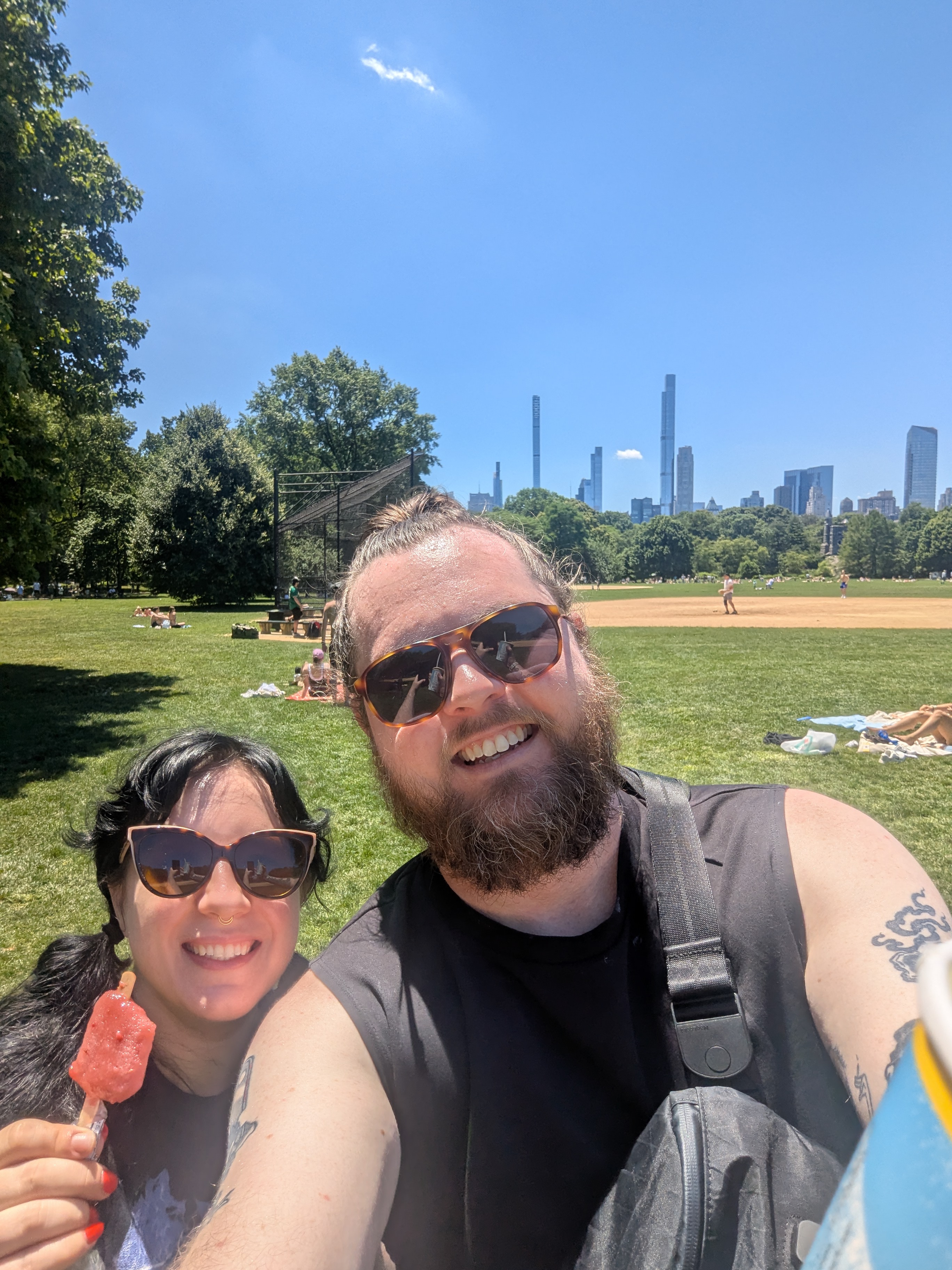 A picture on the great lawn, we stopped for popsicles cause it was so hot out!