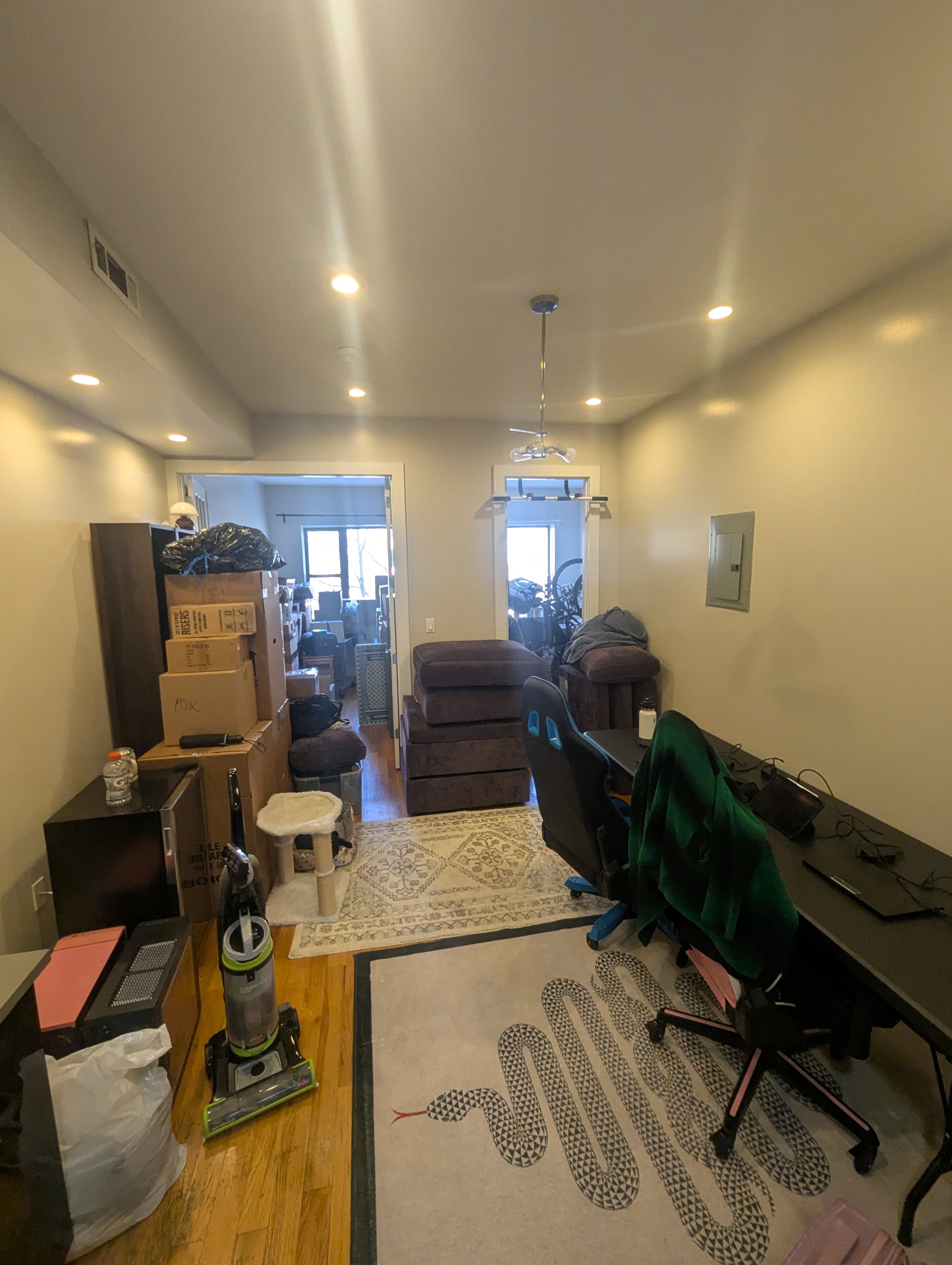 This is the new apartment on the day we moved in. We've cleaned up a lot!