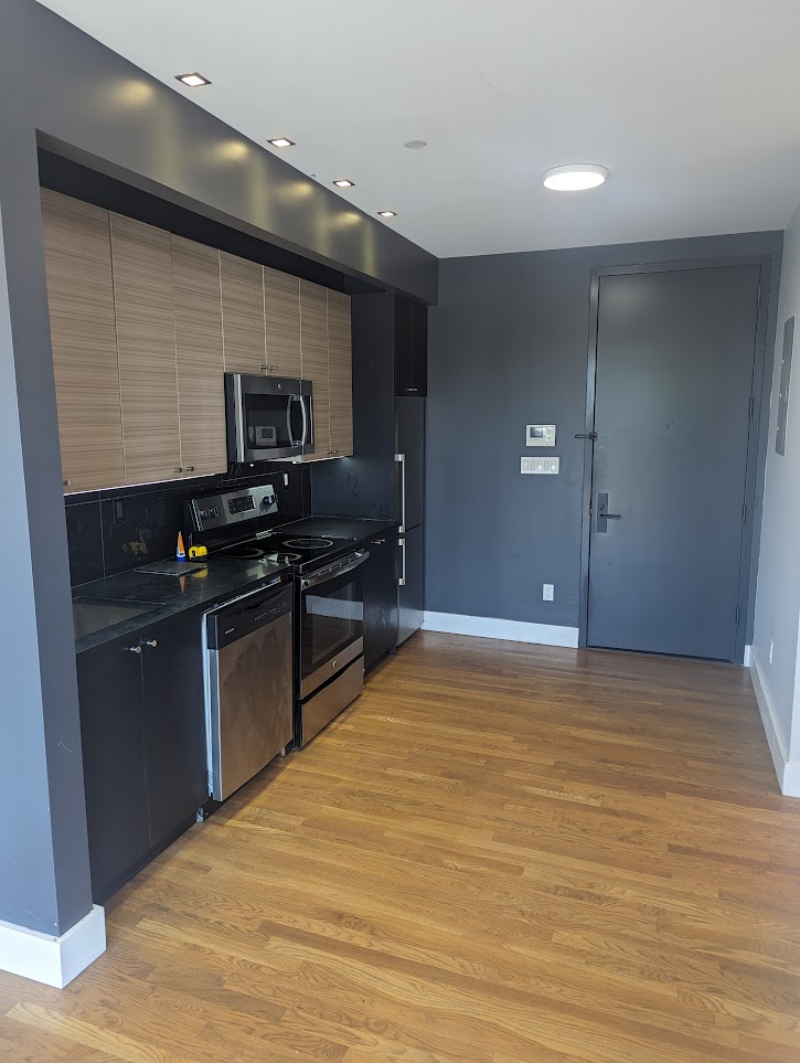 A decent size kitchen.
