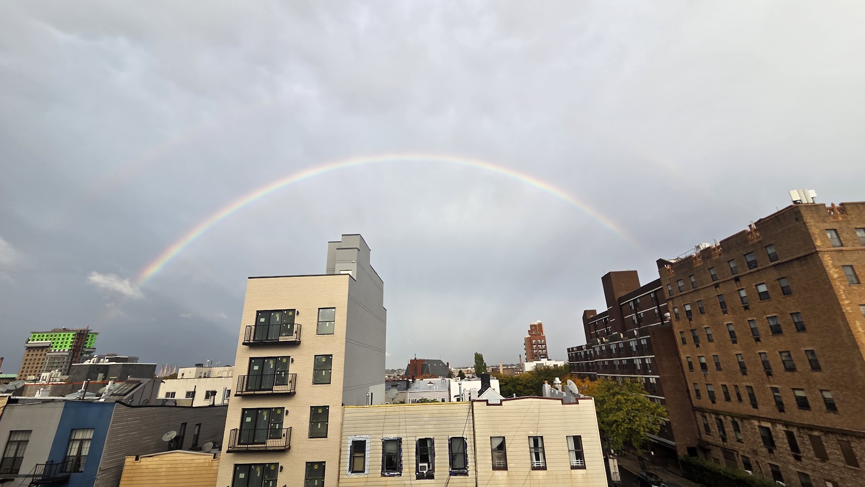 There was a perfect rainbow after it rained one day