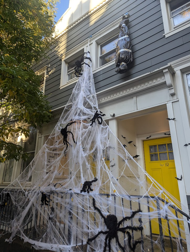 Creepy Halloween decorations! Ahhh! Spiders!