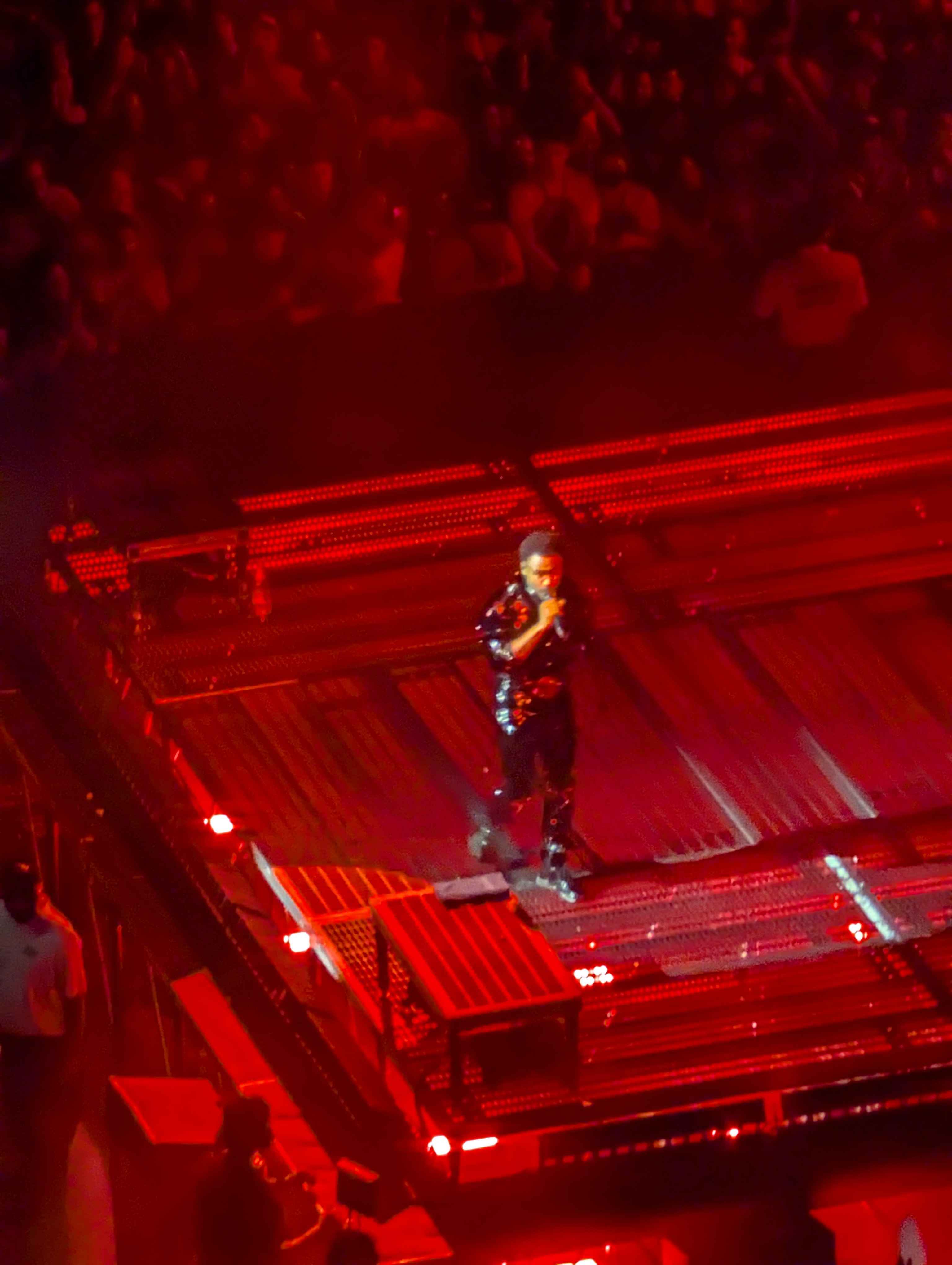 Childish Gambino performing. He wore some very fun 80s inspired outfits.