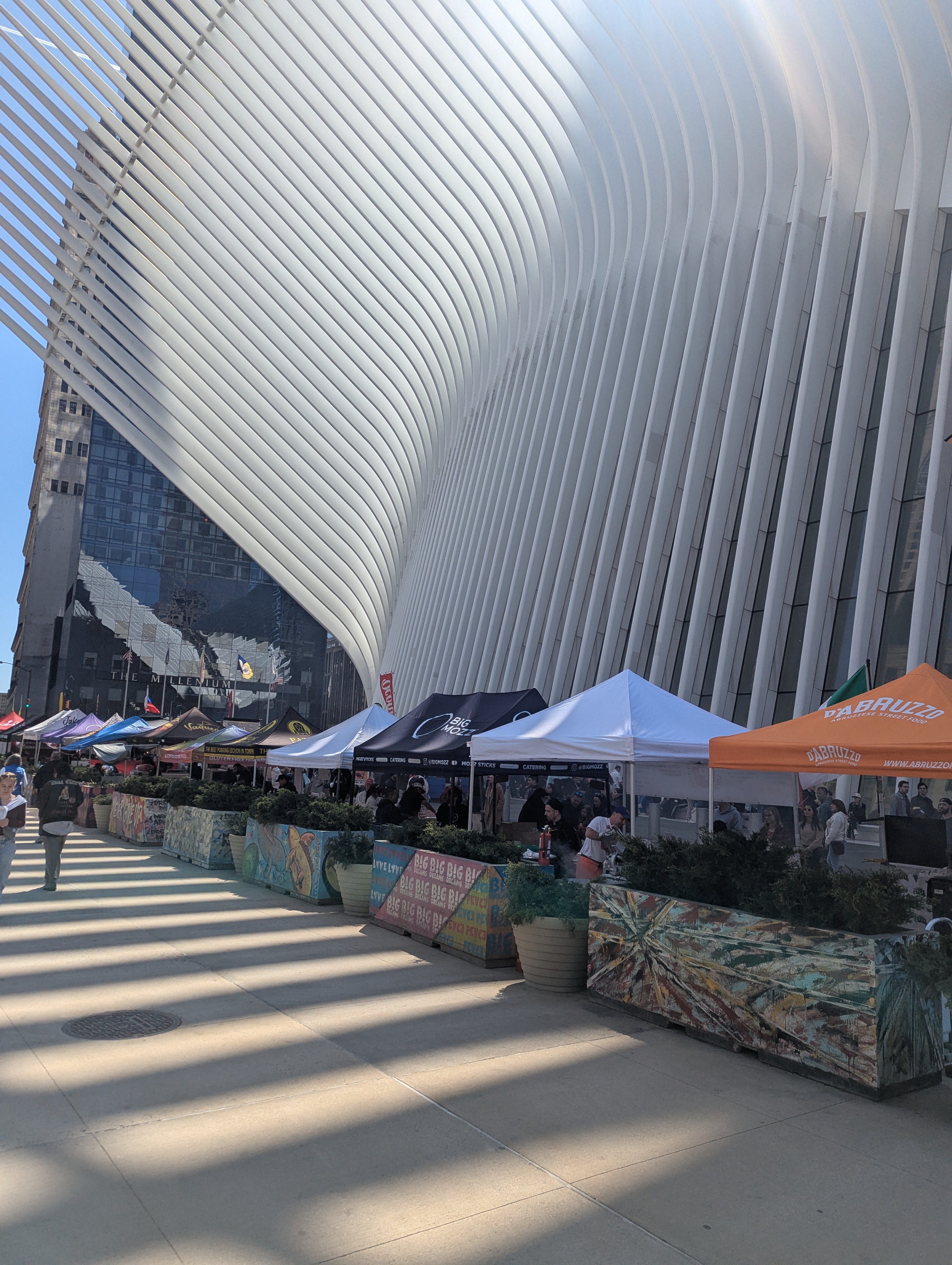 There was a small festival outside of the 9-11 Museum. The building architecture for the museum is really cool, it looks like giant white wings.