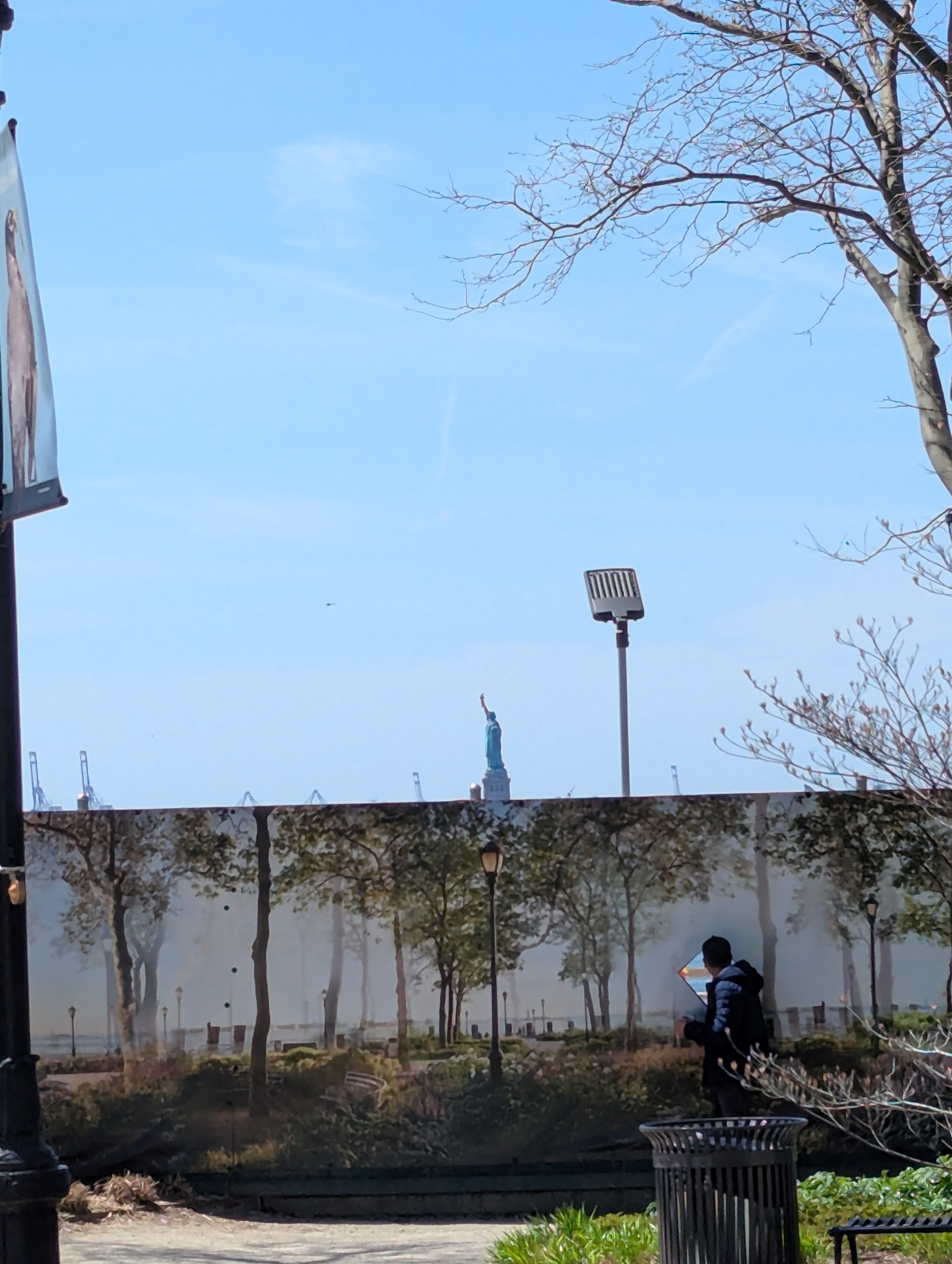 We got a really great view of the Statue of Liberty from the park.