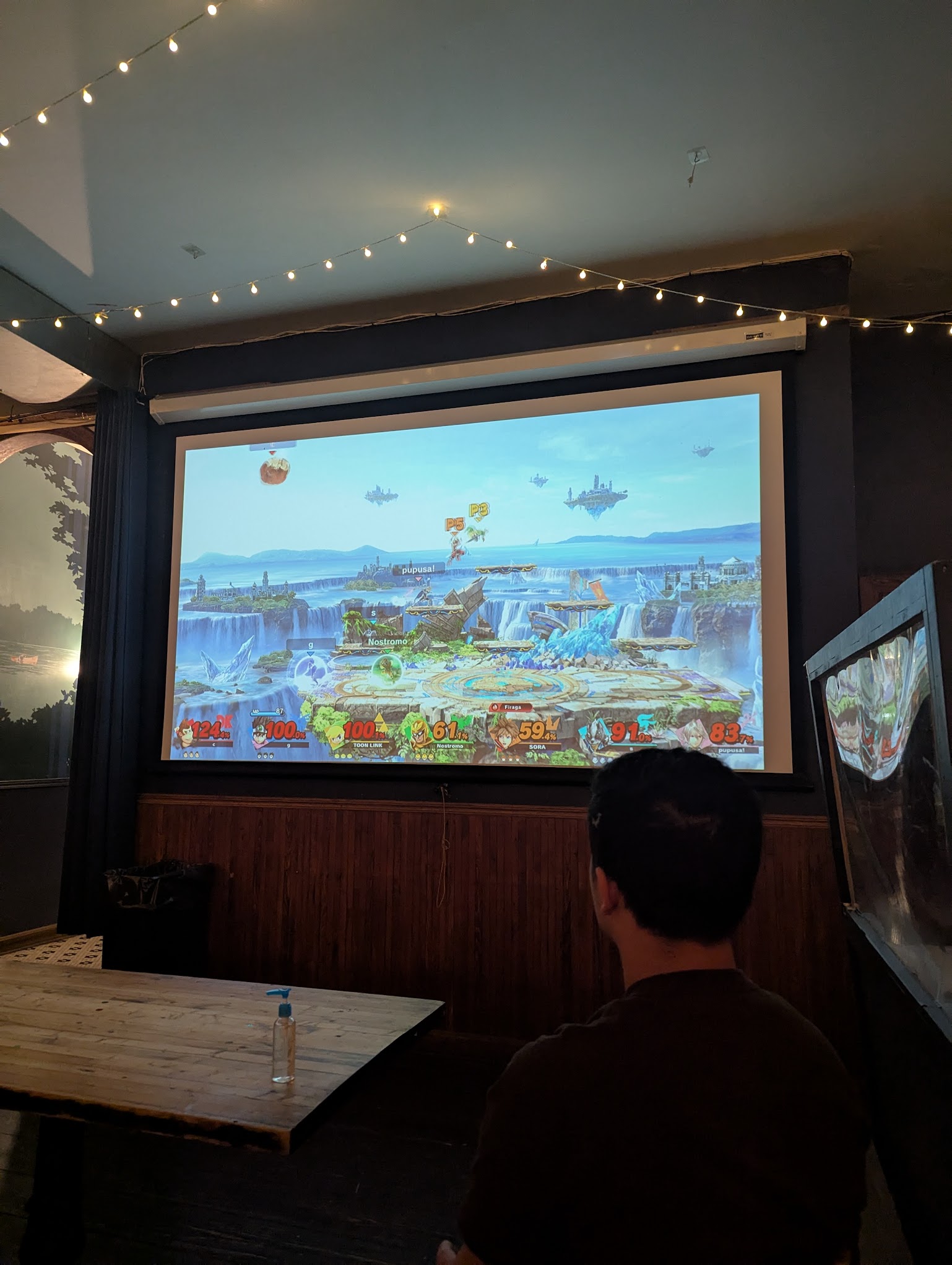 We went to a local event "SmashBrews to play video games at bar down the street.
