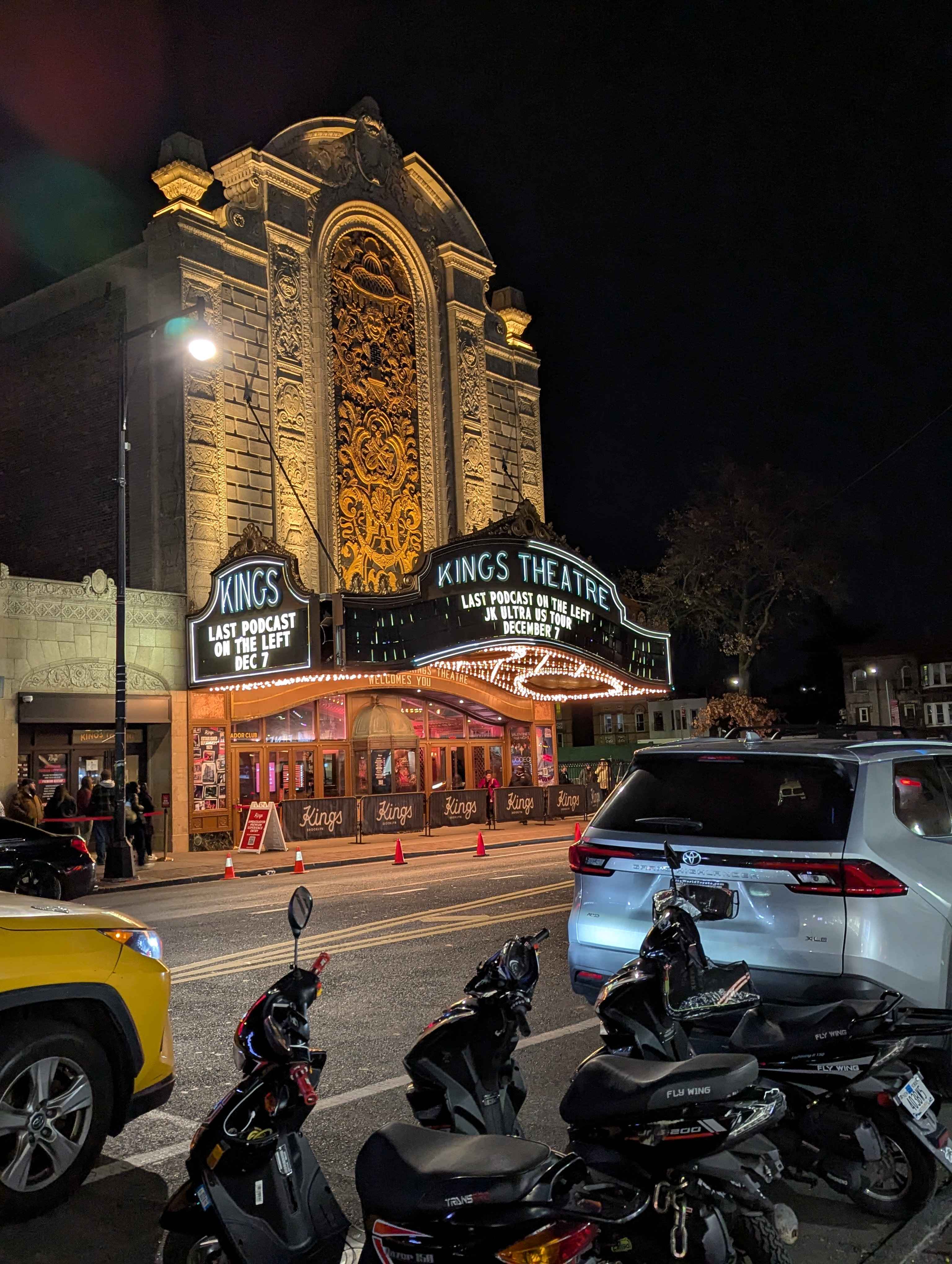 Outside the Kings Theater.