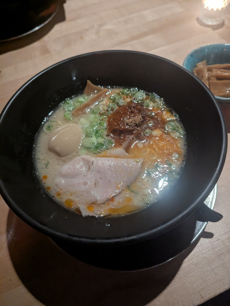 Ramen at Ippudo. We all got the same thing, spicy ramen, and it was so good.