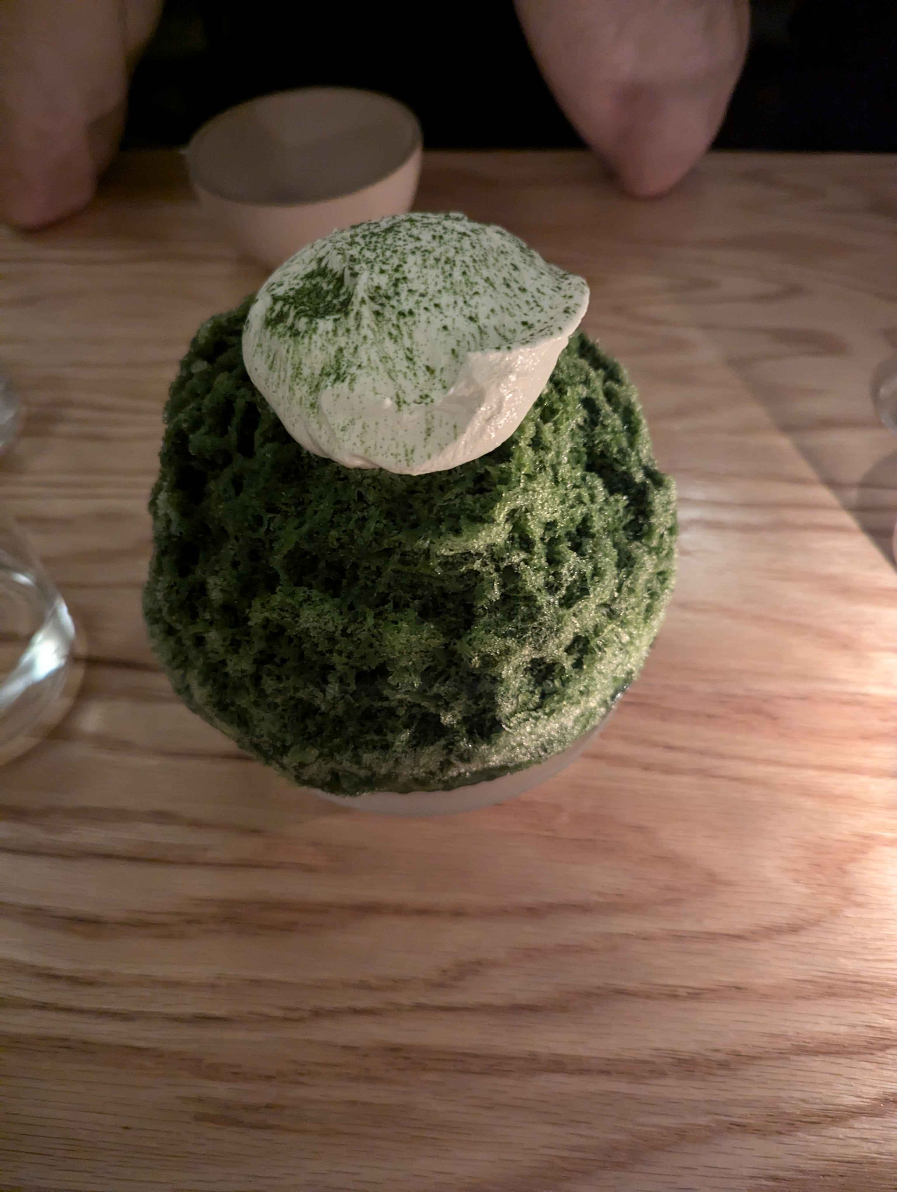 Green tea flavore shaved ice.