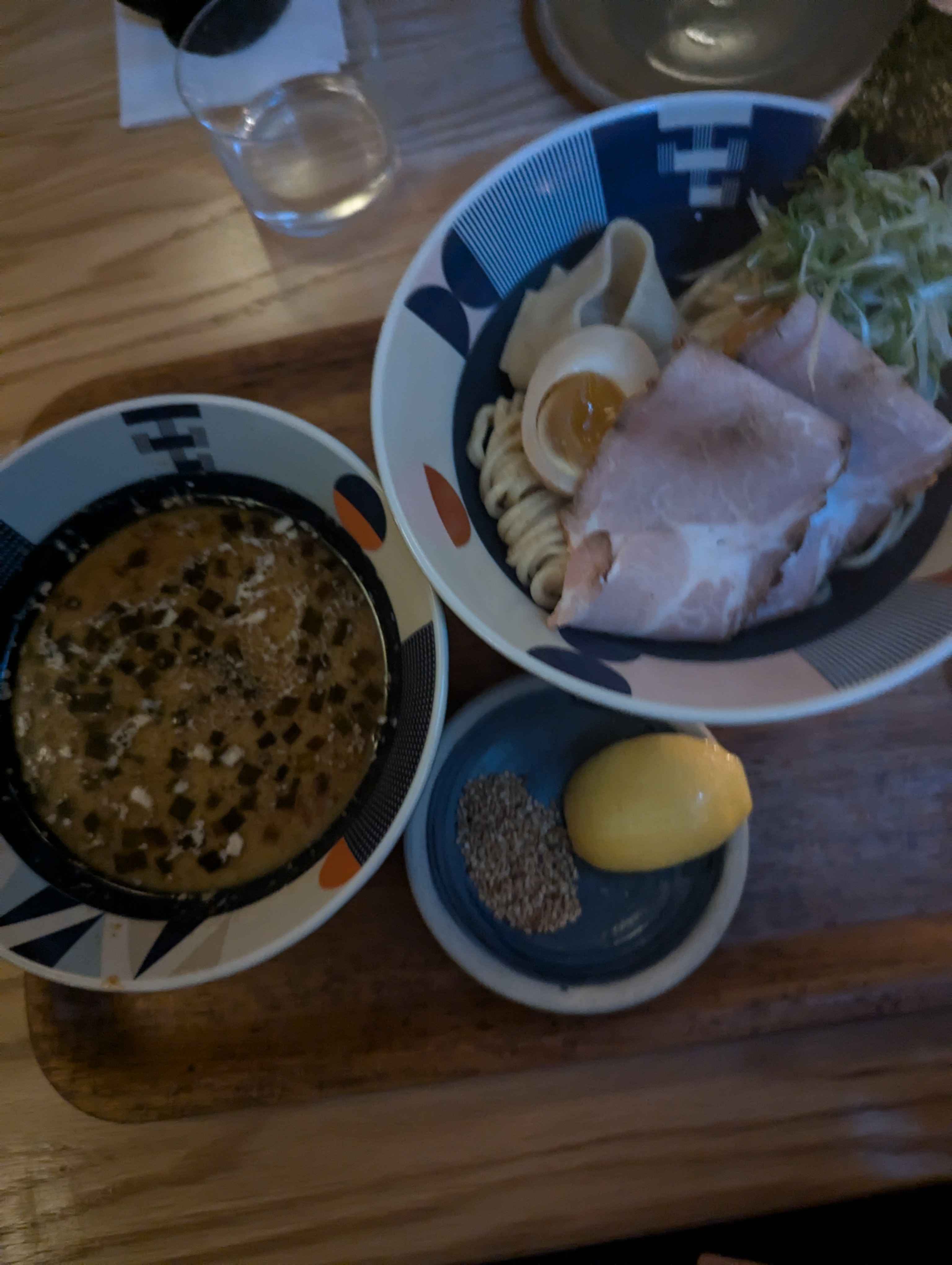Noodles at the restaurant.