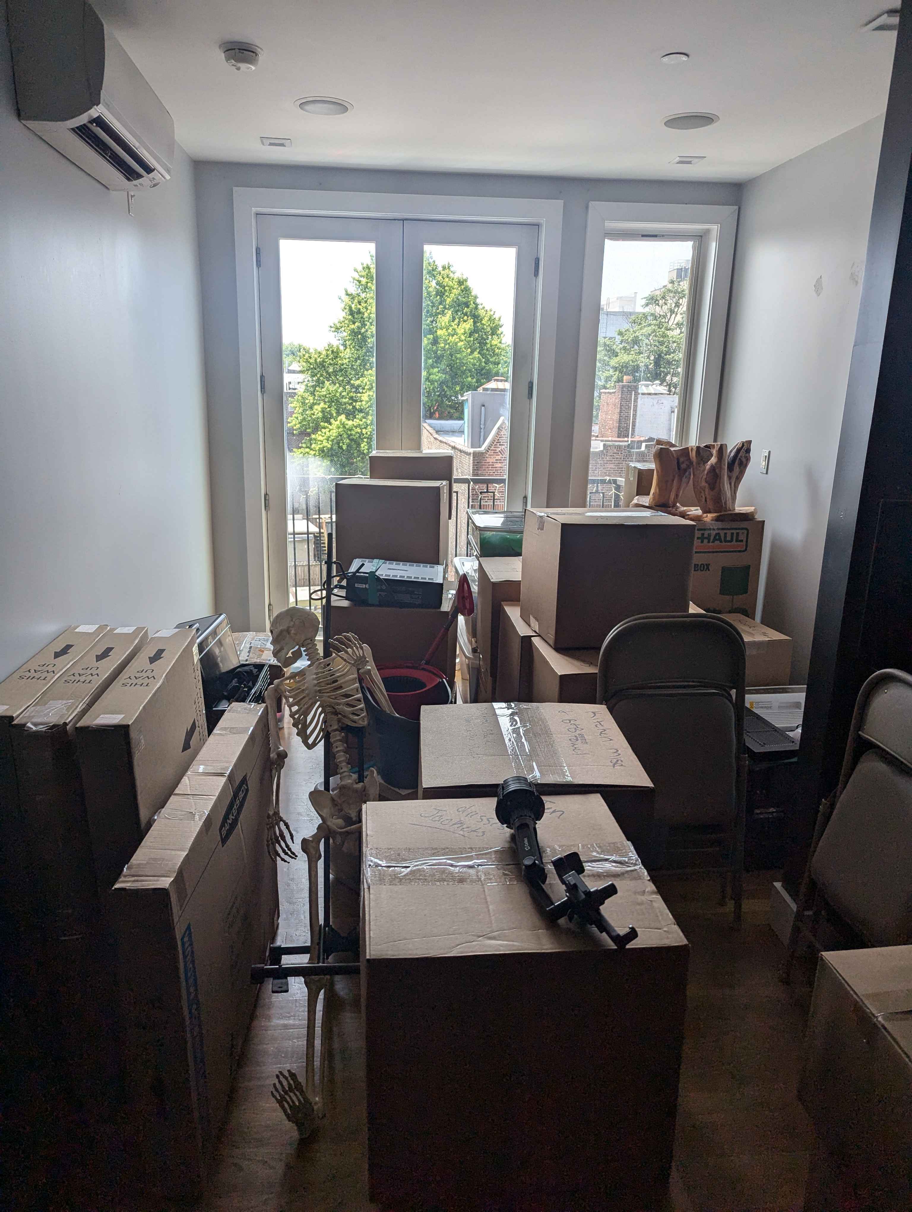 All our stuff in the living room.