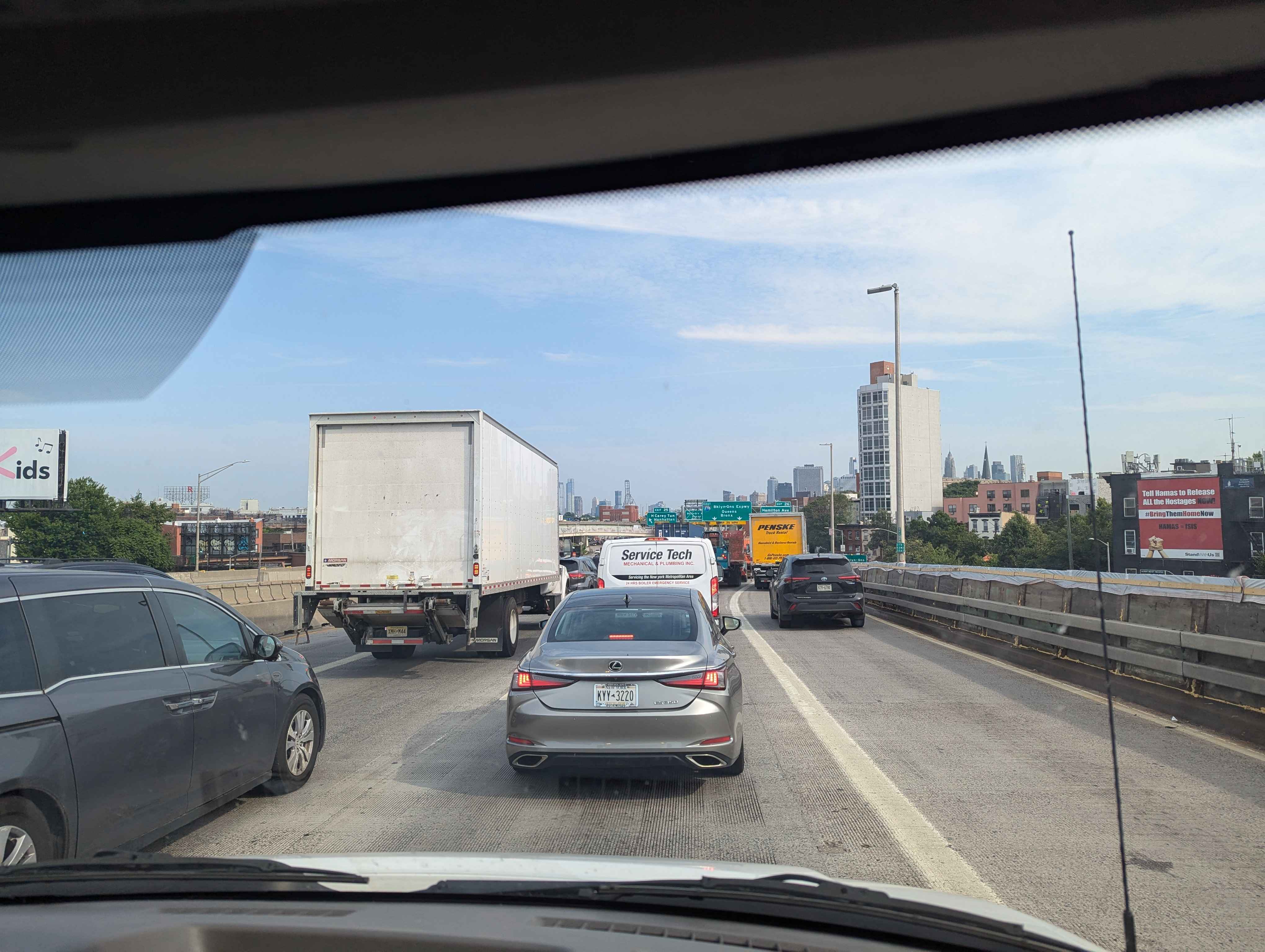 Traffic as we drive into NYC.