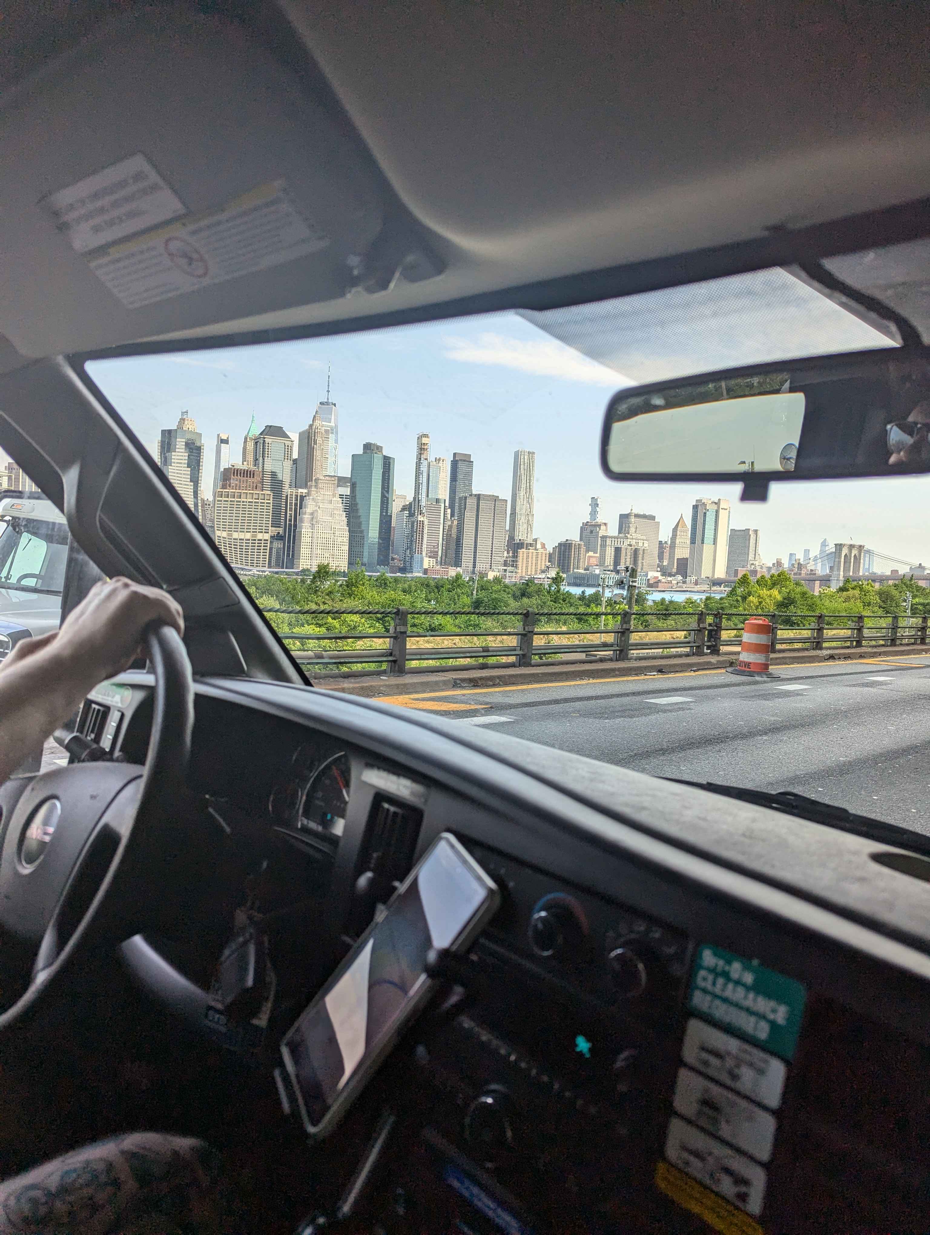 A great view of the skyline! And of Jacob's arm as he safely drives us into the city.