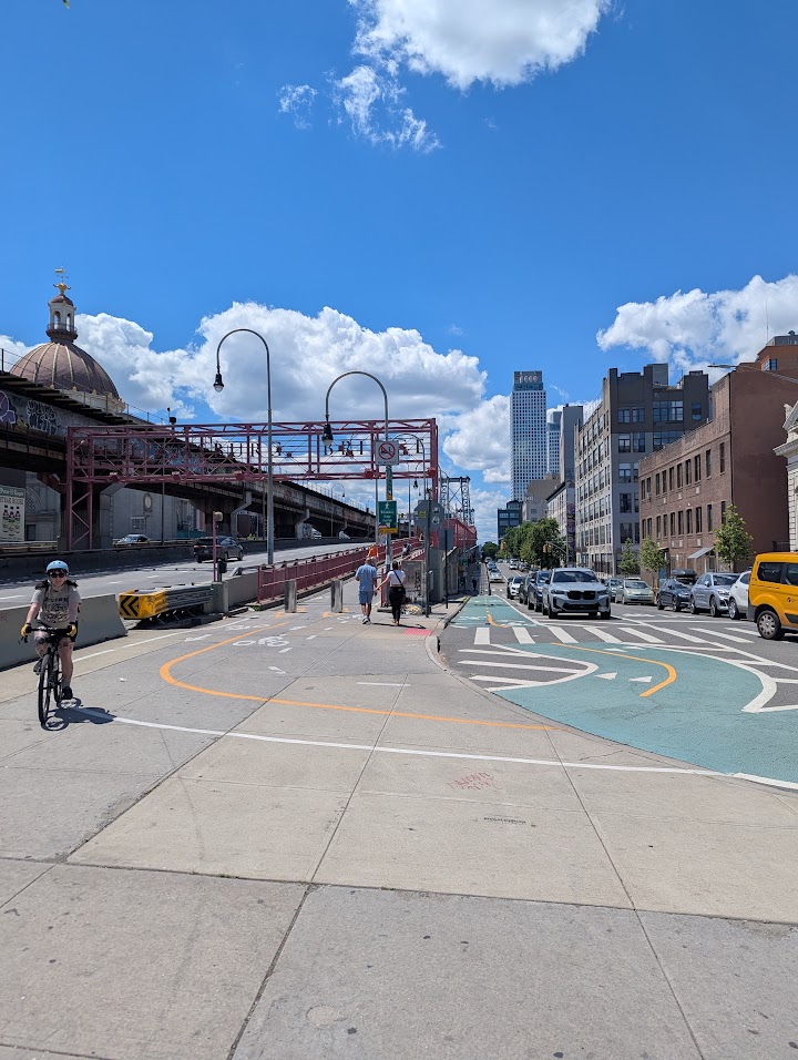 Jen and I biked over the Williamsburg bridge. There is a whole separate bike lane for cyclists.