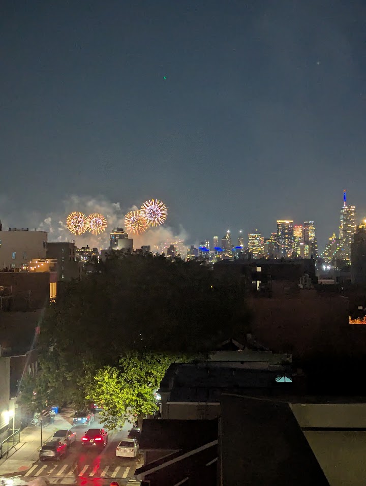 Another 4th of July, another rooftop fireworks show. This is from the view of our apartment this time