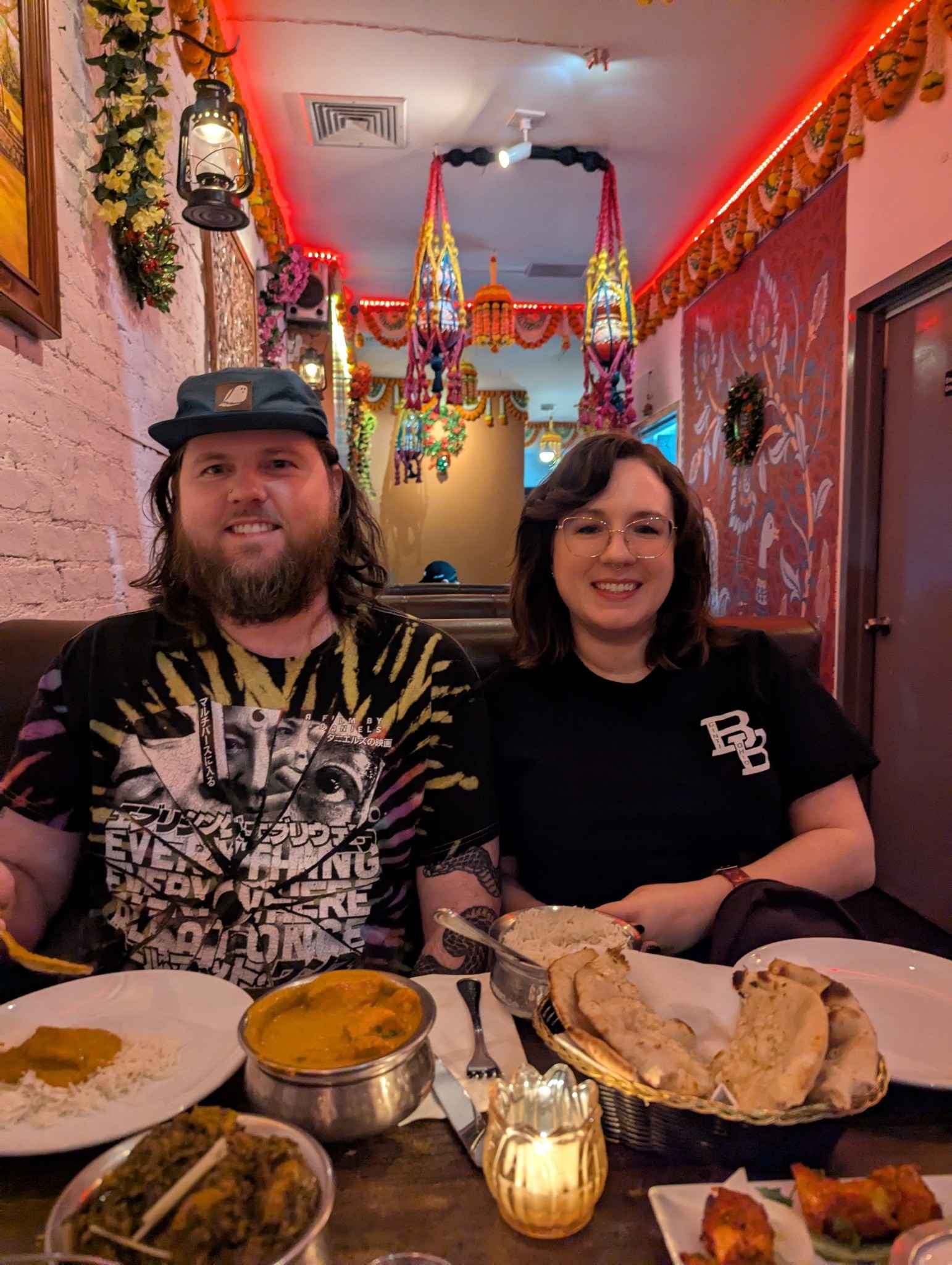 We had dinner at this delicious Indian restaurant called Atithi. The food was great but the waiters were filling up our water glasses every 30 seconds.