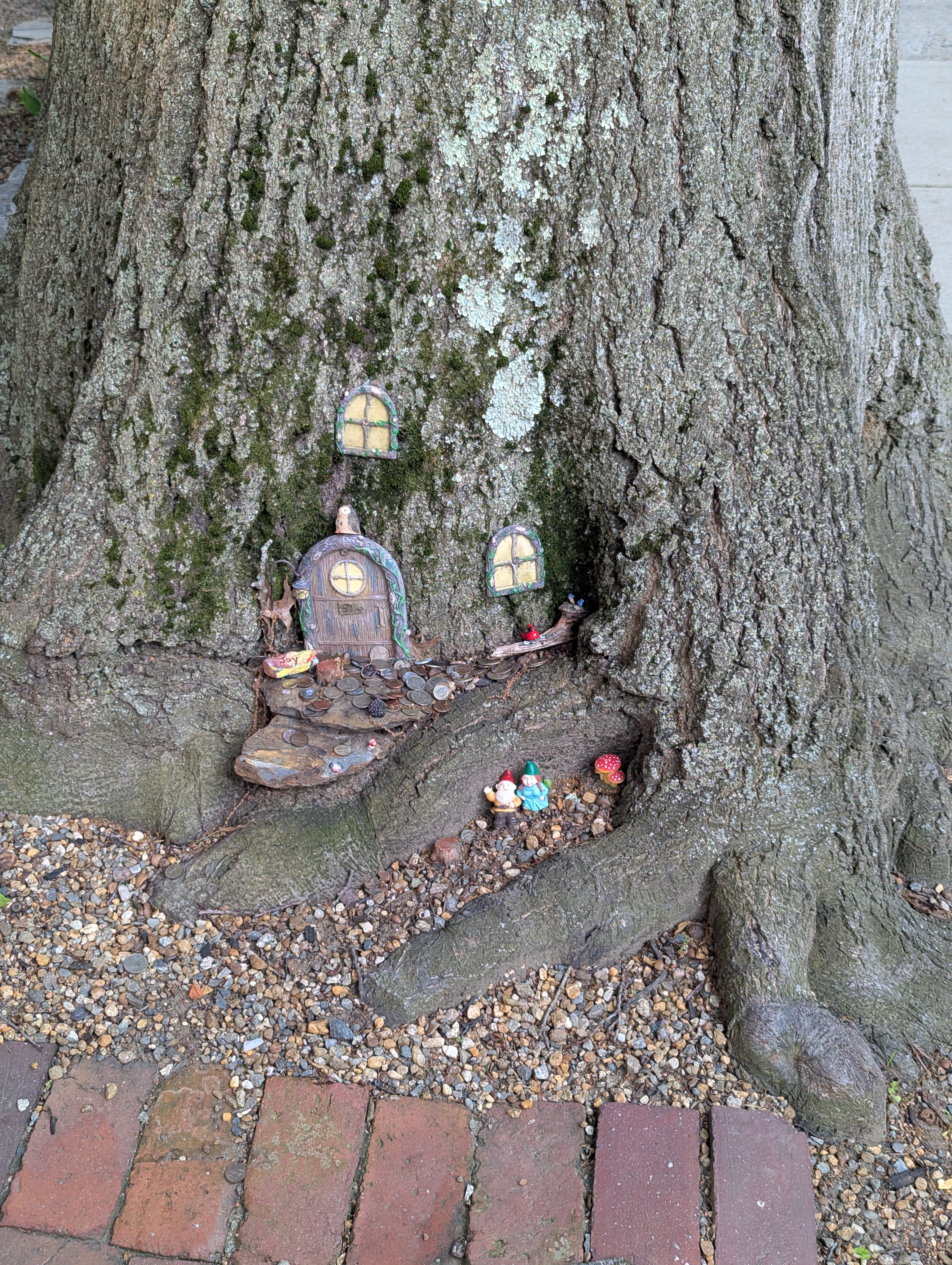 Cute decorations under a tree outside our hotel.