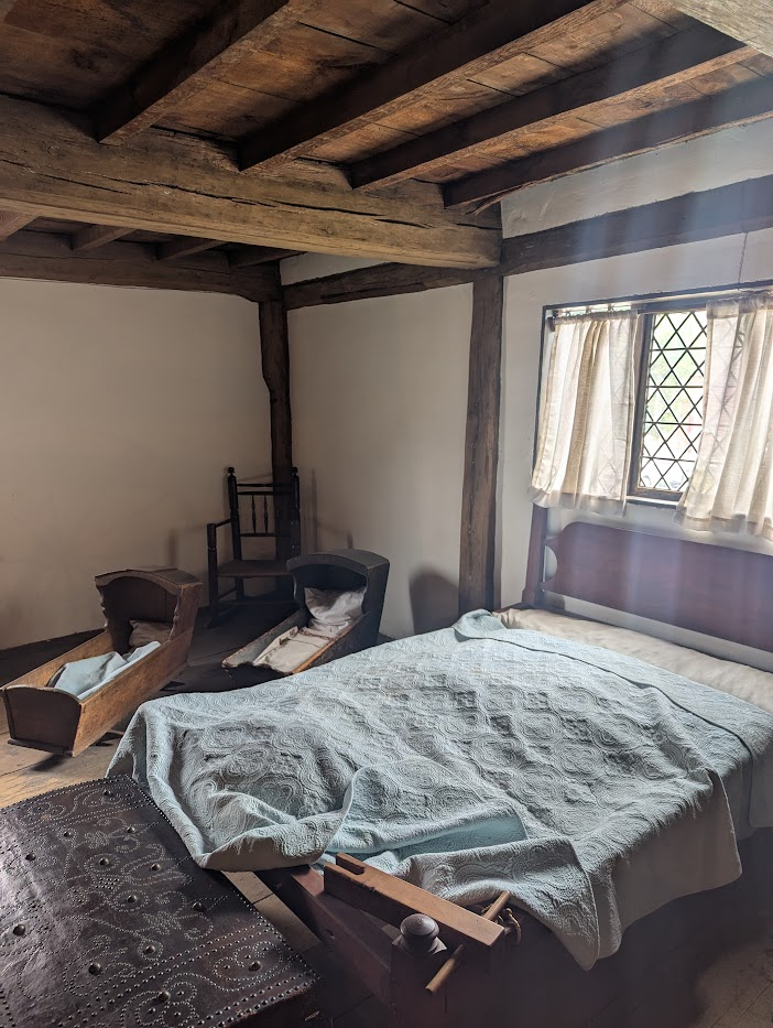 A bedroom in the Witch House that would have been for children and babies.