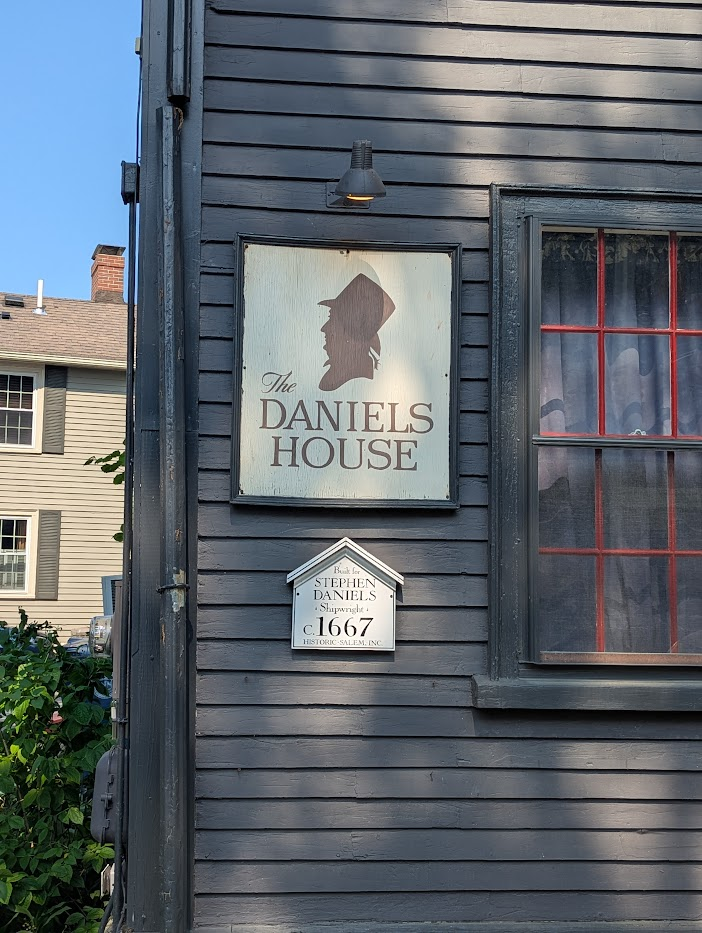 Plaque outside our hotel marking it as a historical building. Many homes and buildings in Salem are very old and have these plaques!