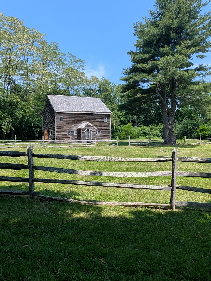 The replica meeting house on the Nurse Homestead.