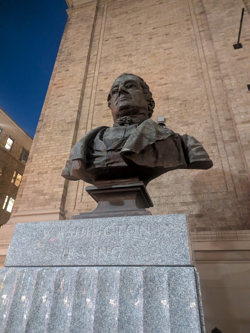 The great Washington Irving. He wrote Rip Van Winkle and The Legend of Sleepy Hollow.