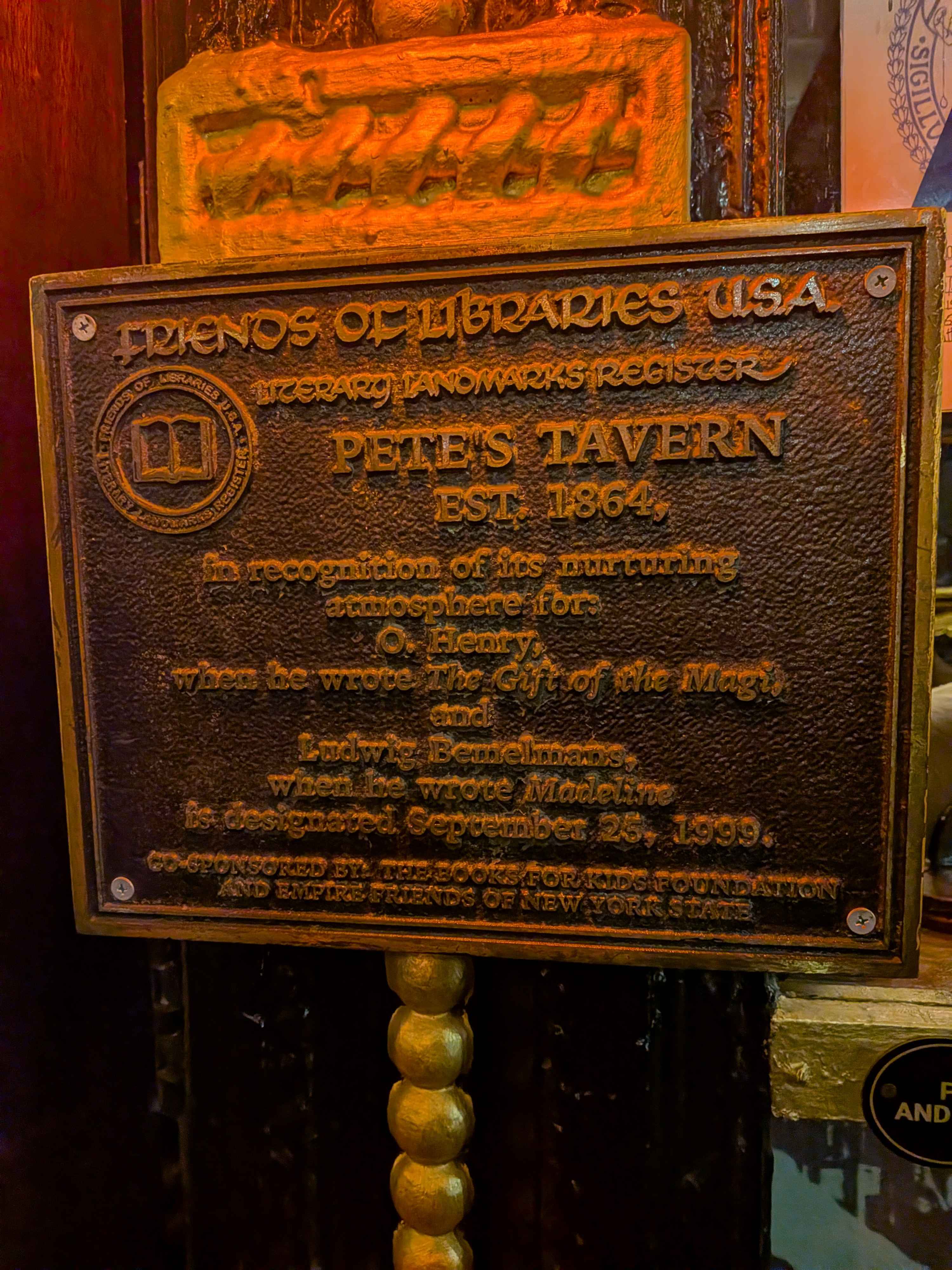 The historical sign outside Pete's.