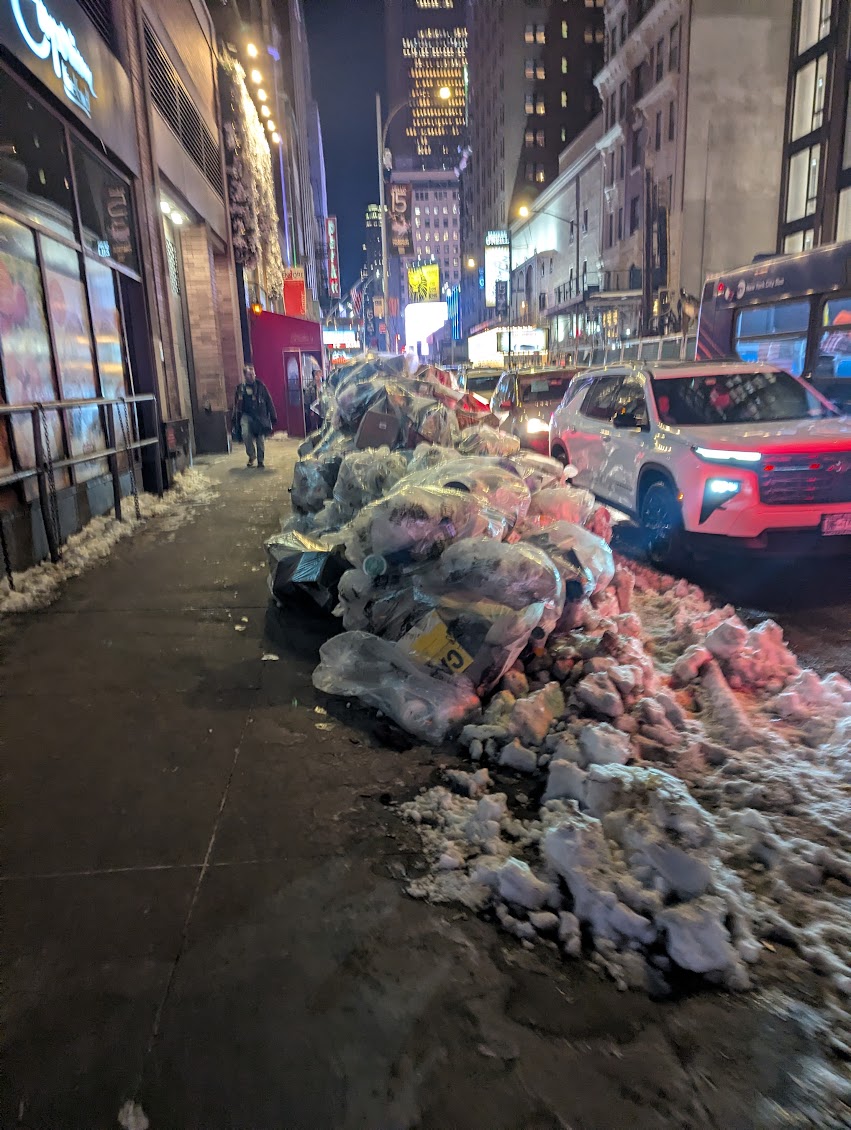Broadway trash and snow, such a beautiful sight.