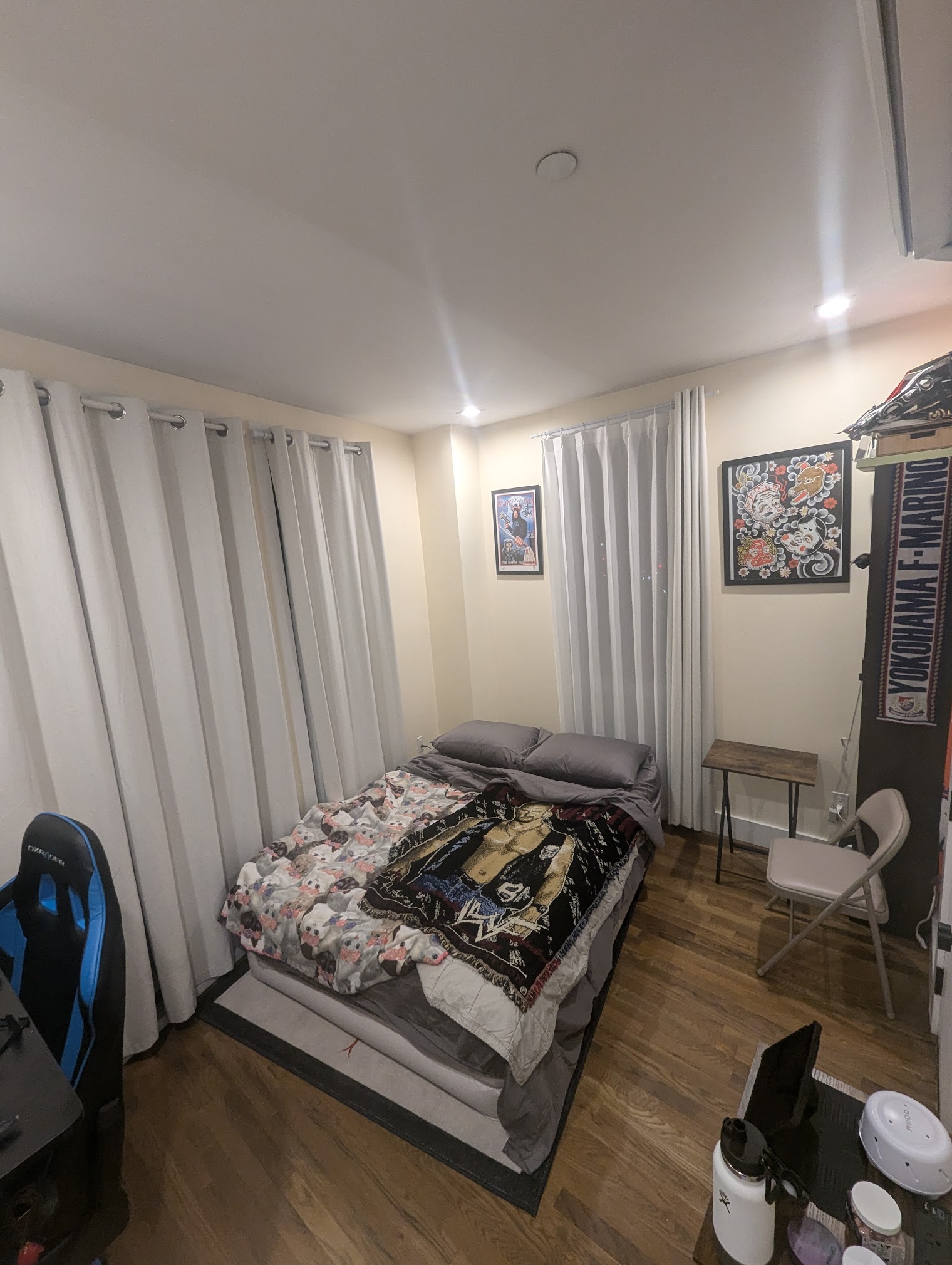 The guest room is ready for our friends. The going rate is 1 can of skyline per night.