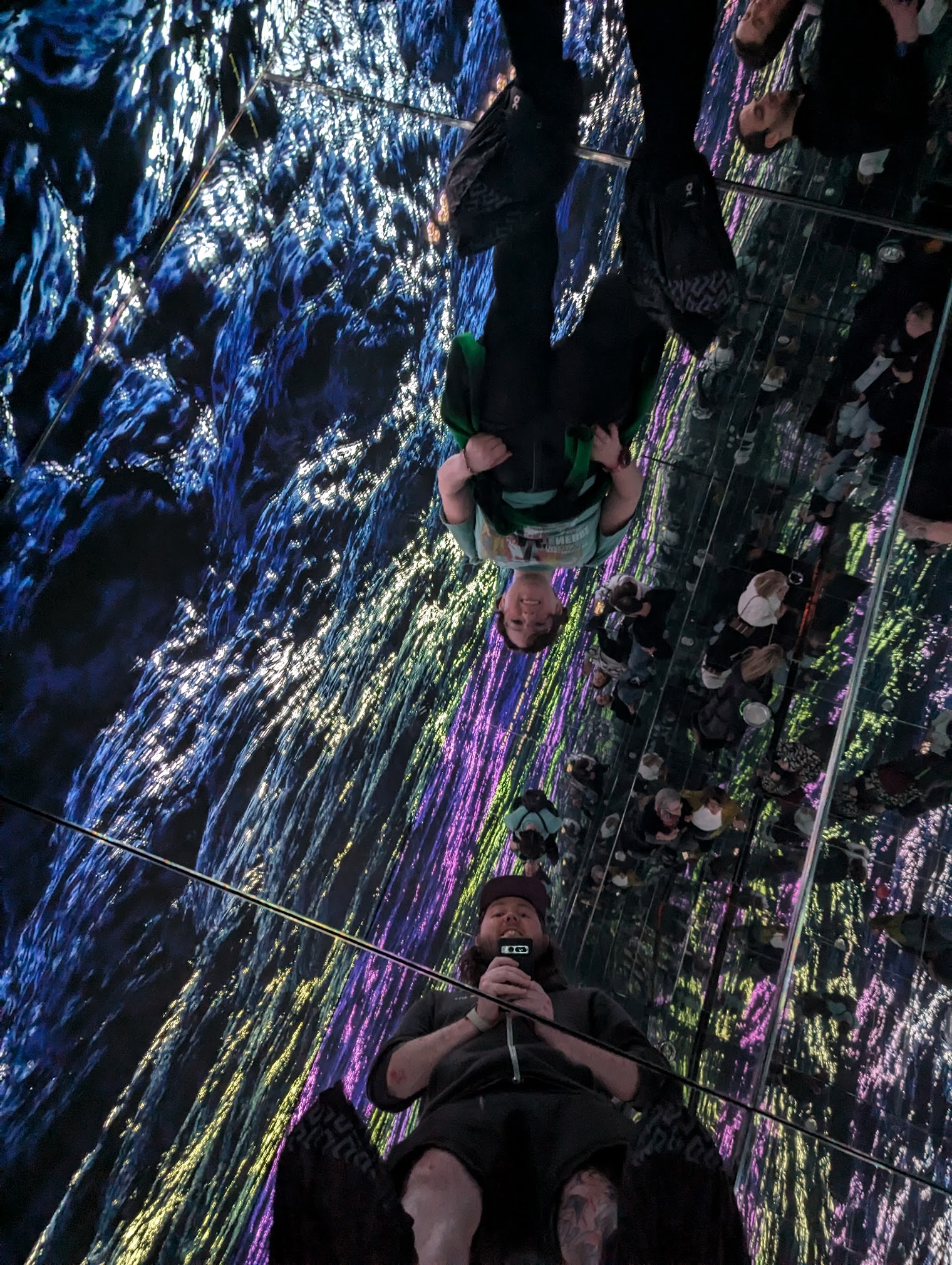 You can look down and see yourself looking up 100 times